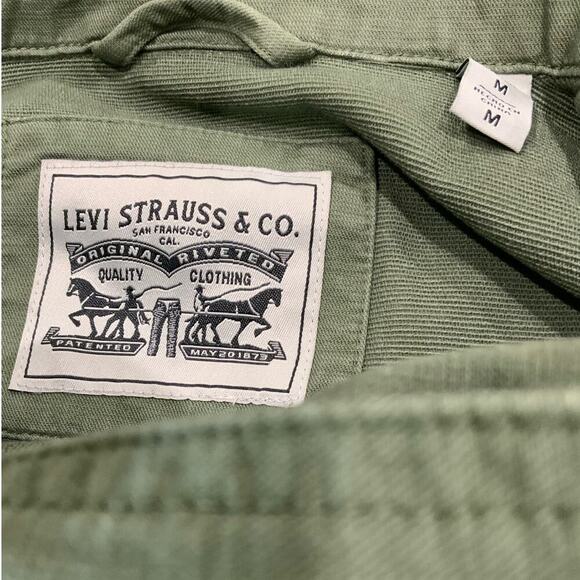 Levis Military Utility Jacket Womens M Button Front Long Sleeve Field Coat Style - Picture 11 of 14